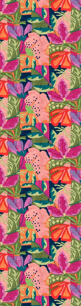 Runner Kiriku in cotone a fantasia floreale multicolor