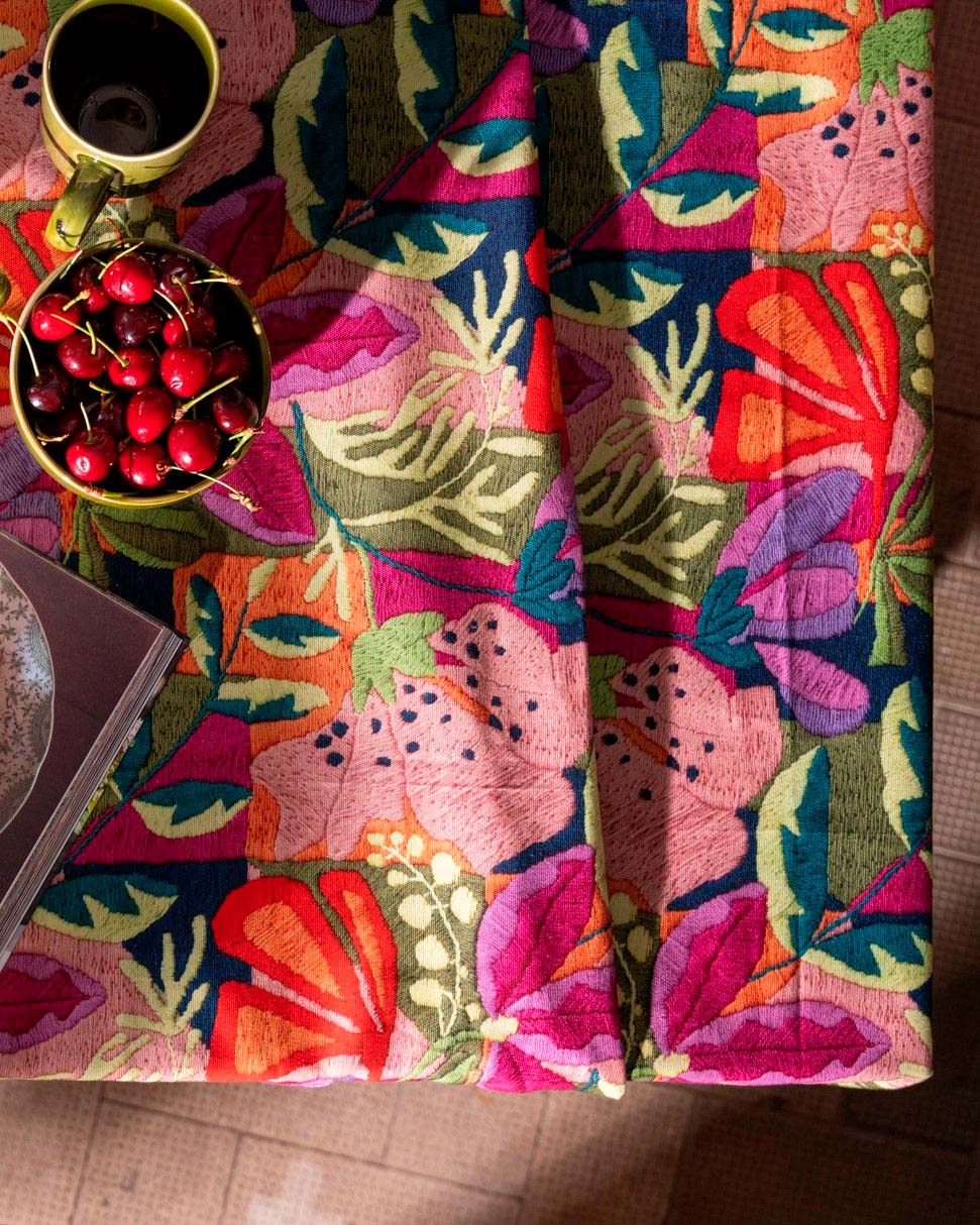 Runner Kiriku in cotone a fantasia floreale multicolor image