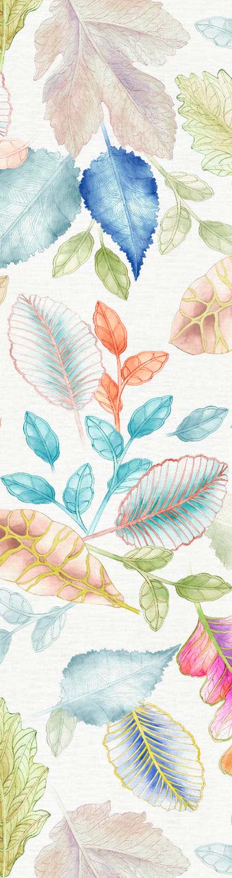 Runner Foliage in canapa a fantasia fogliame multicolor
