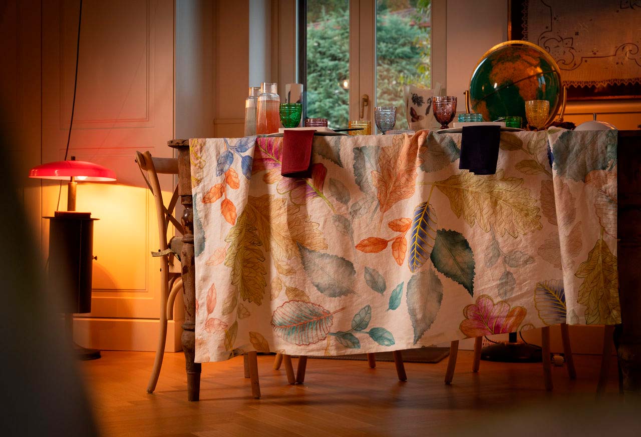 Runner Foliage in canapa a fantasia fogliame multicolor image