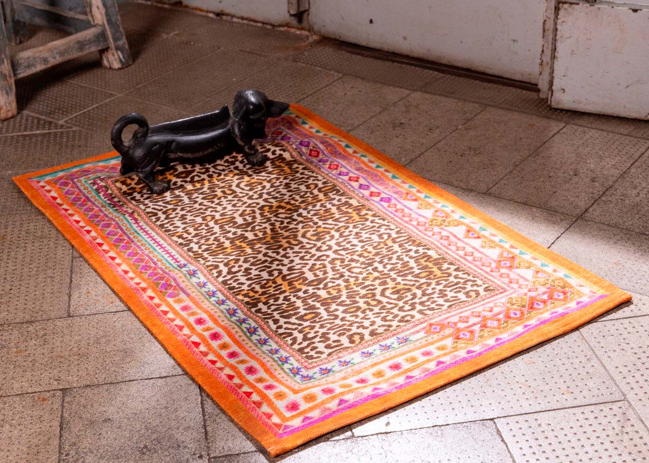 Tappeto Kiriku a fantasia a tema orientale leopardato 52x80 image