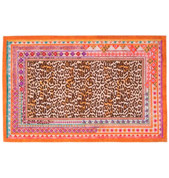 Tappeto Kiriku a fantasia a tema orientale leopardato 52x180