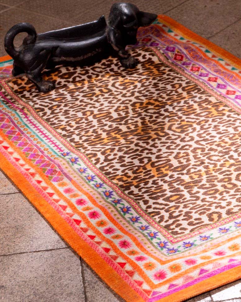 Tappeto Kiriku a fantasia a tema orientale leopardato 52x180 image