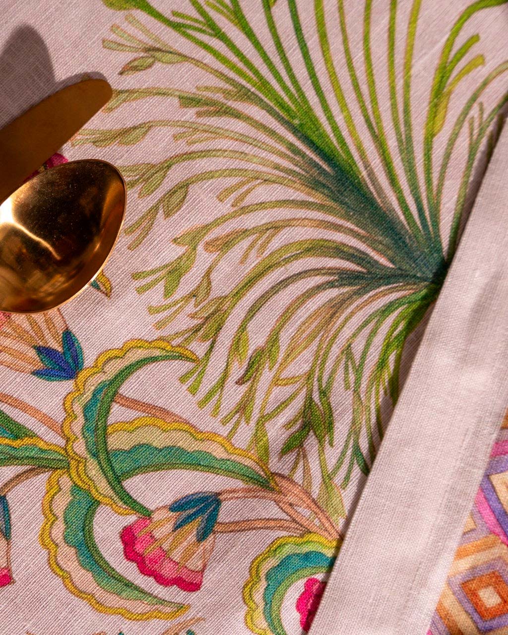 Tovaglia rettangolare Papyro in cotone a fantasia piante esotiche multicolor 170x270