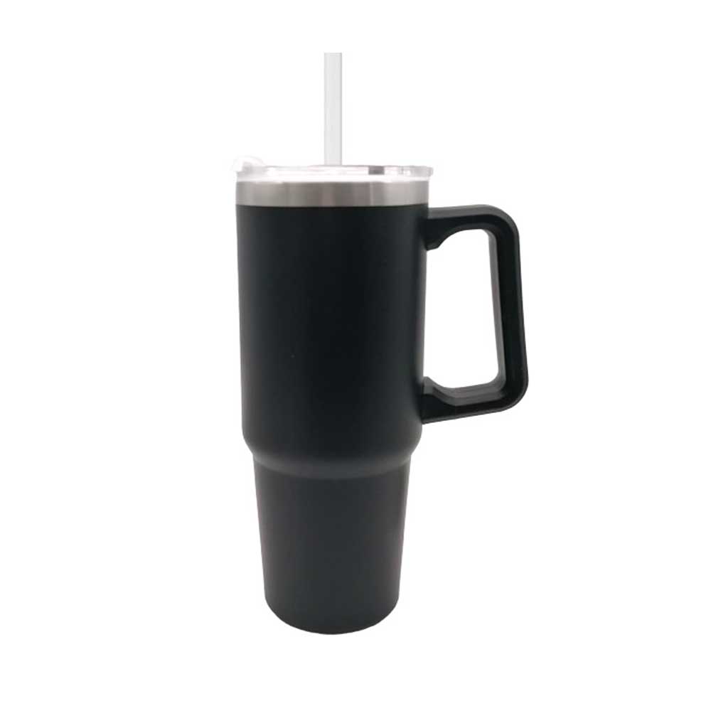 Mille Baci Borraccia Termica Con Manico E Cannuccia Colore Nero 900 Ml