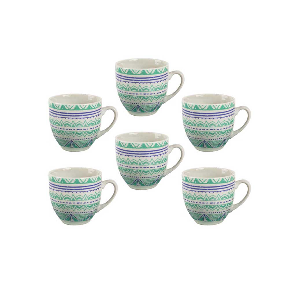 Borella Set 6 Tazzine Da Caffè Zaira In Porcellana 