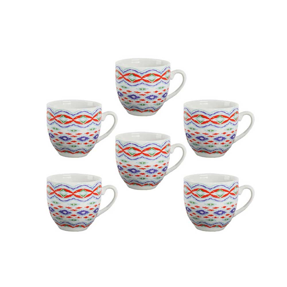 Borella Set 6 Tazzine Da Caffè Zaira 3 In Porcellana