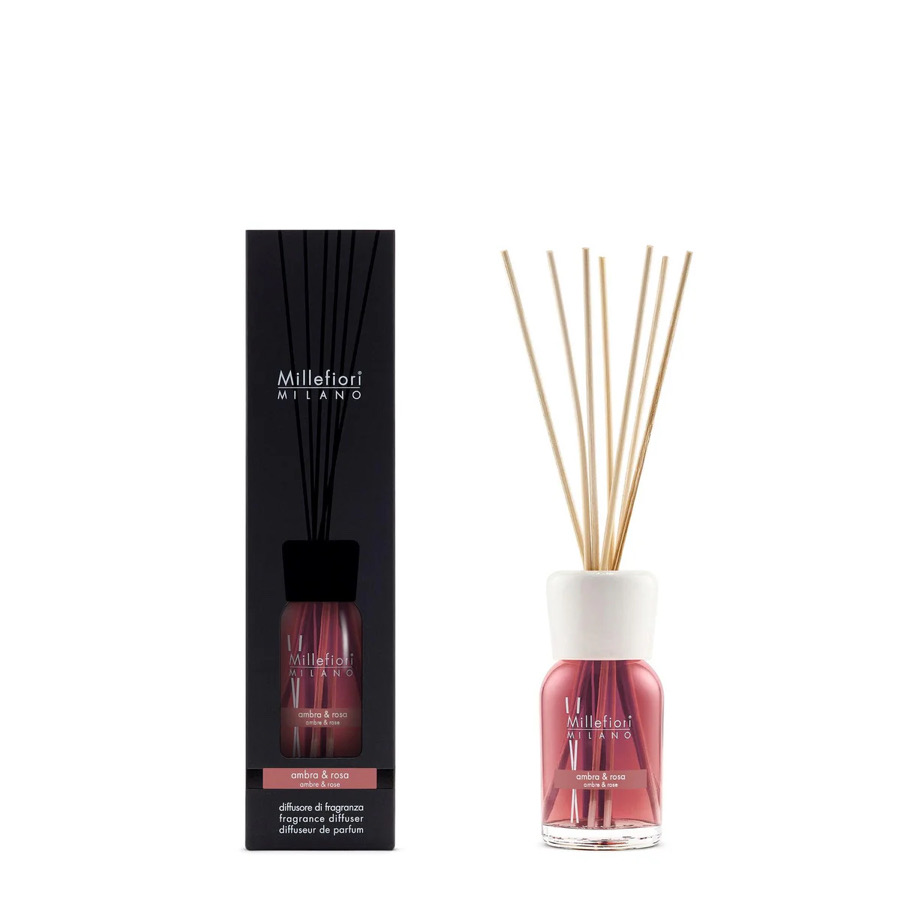 Diffusore di Fragranza a Stick 250 ml. Ambra & Rosa Millefiori Milano