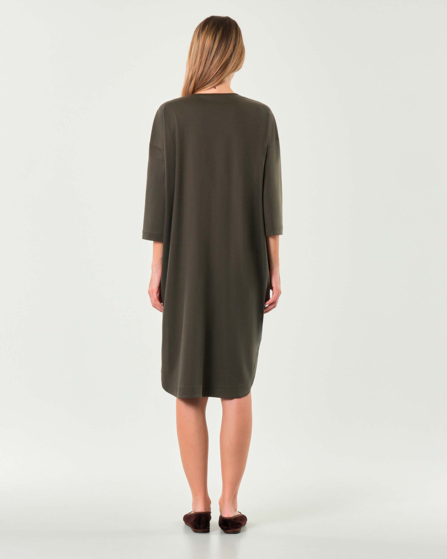 Abito midi color fango in cotone e modal MM Max Mara con