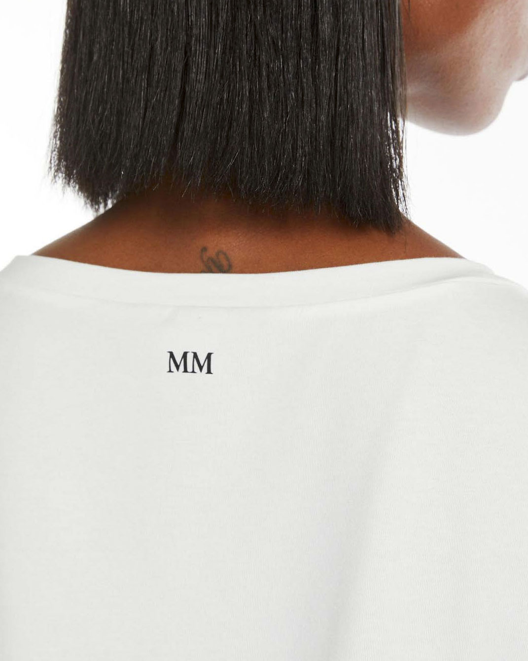 T-shirt color avorio a maniche tre quarti MM Max Mara in cotone stretch image