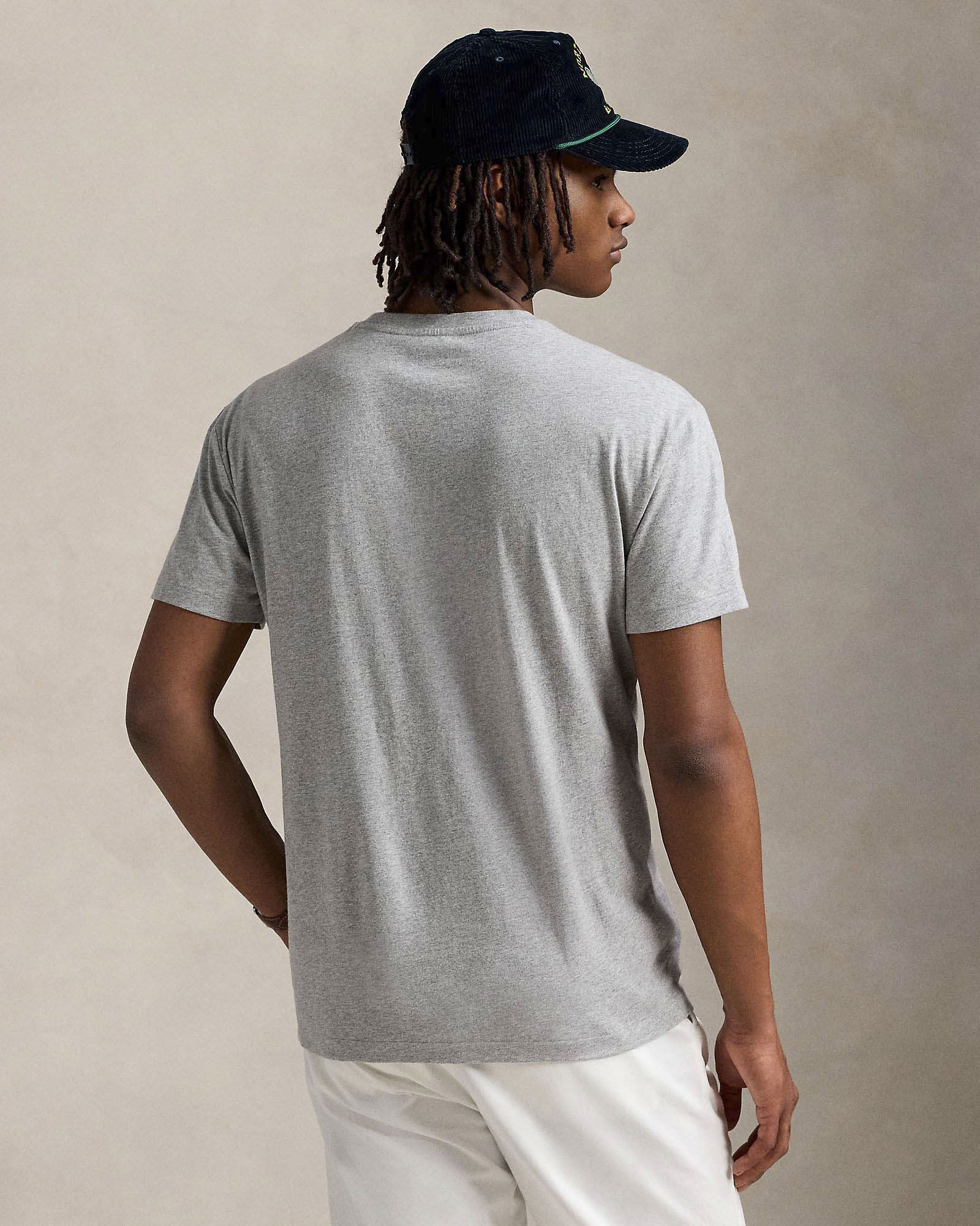 T-shirt grigia Polo Ralph Lauren custom slim-fit in puro cotone con Polo Bear stampato sul petto image