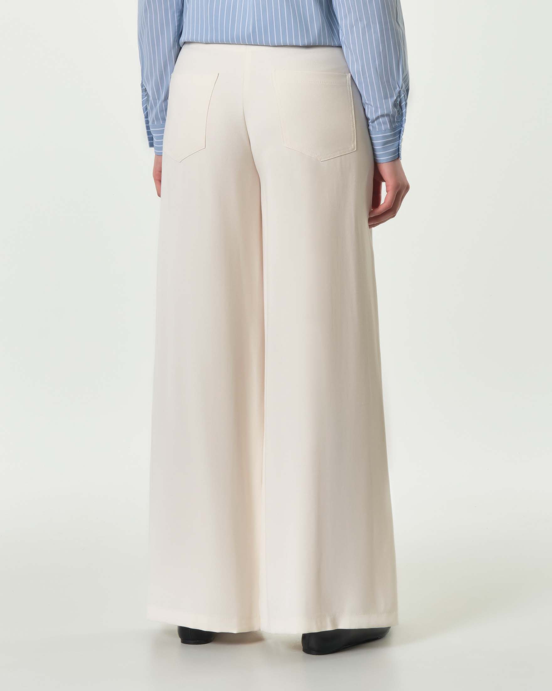 Pantaloni palazzo bianchi Hlo! in misto viscosa