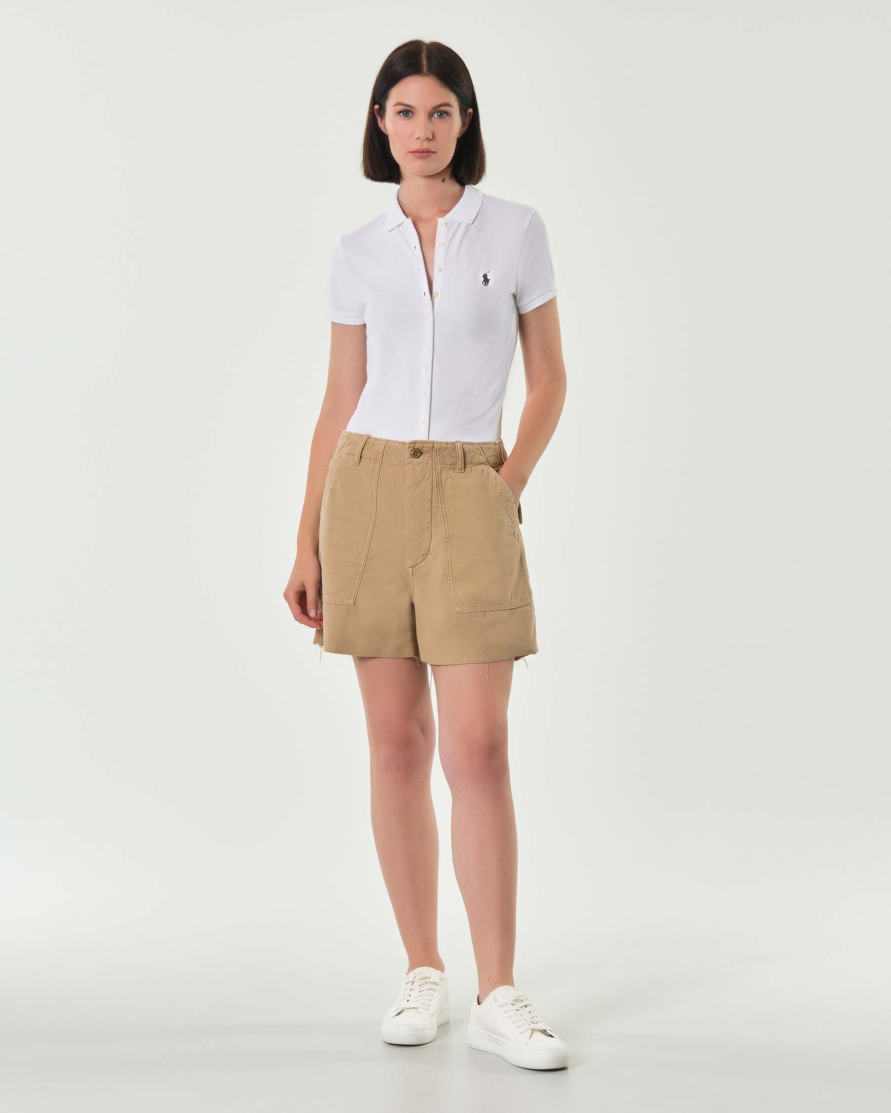 Polo bianca Polo Ralph Lauren in piquè di cotone con chiusura frontale a bottoni image