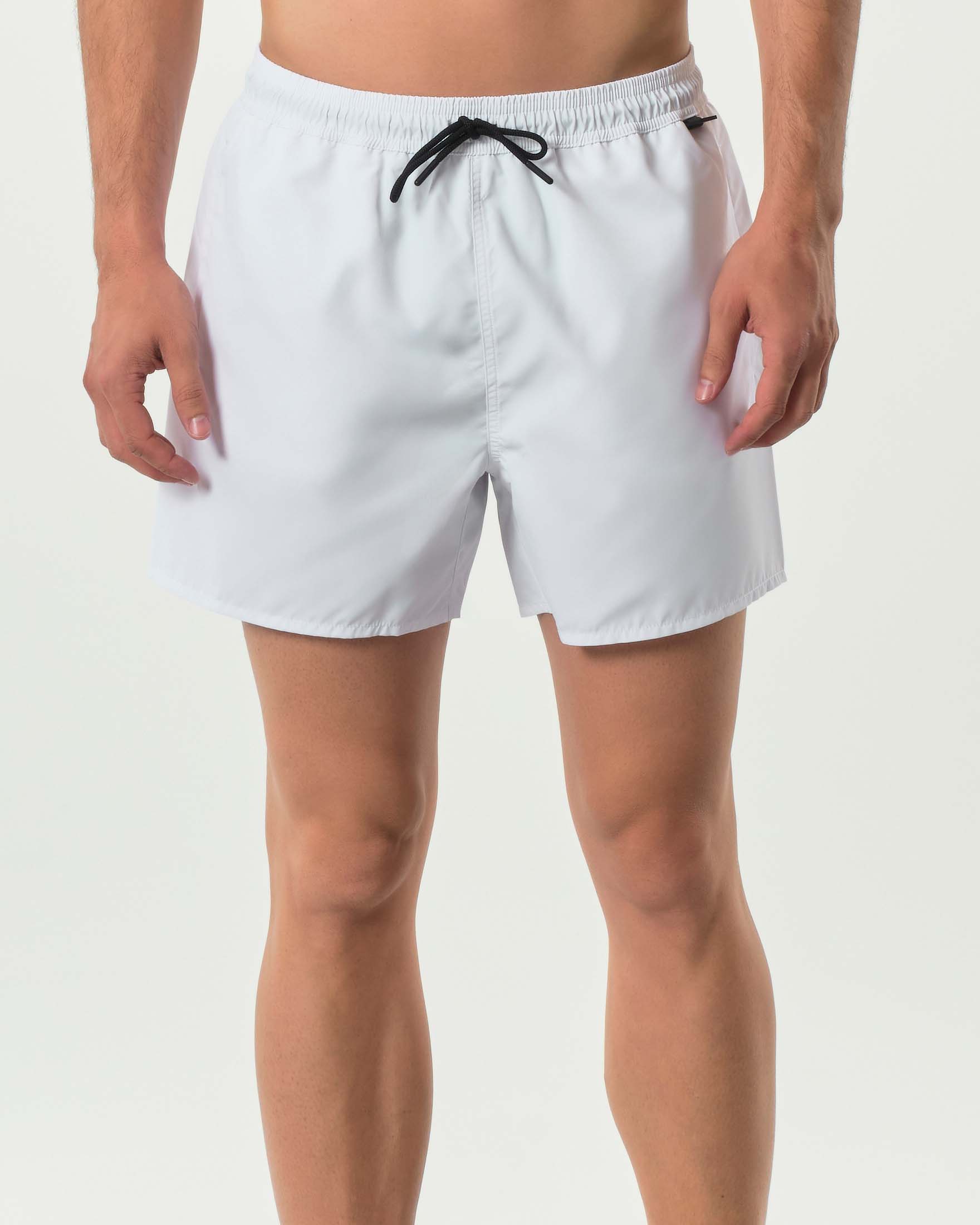 Boxer mare EA7 bianco tinta unita con piccolo flag porta logo sul fianco