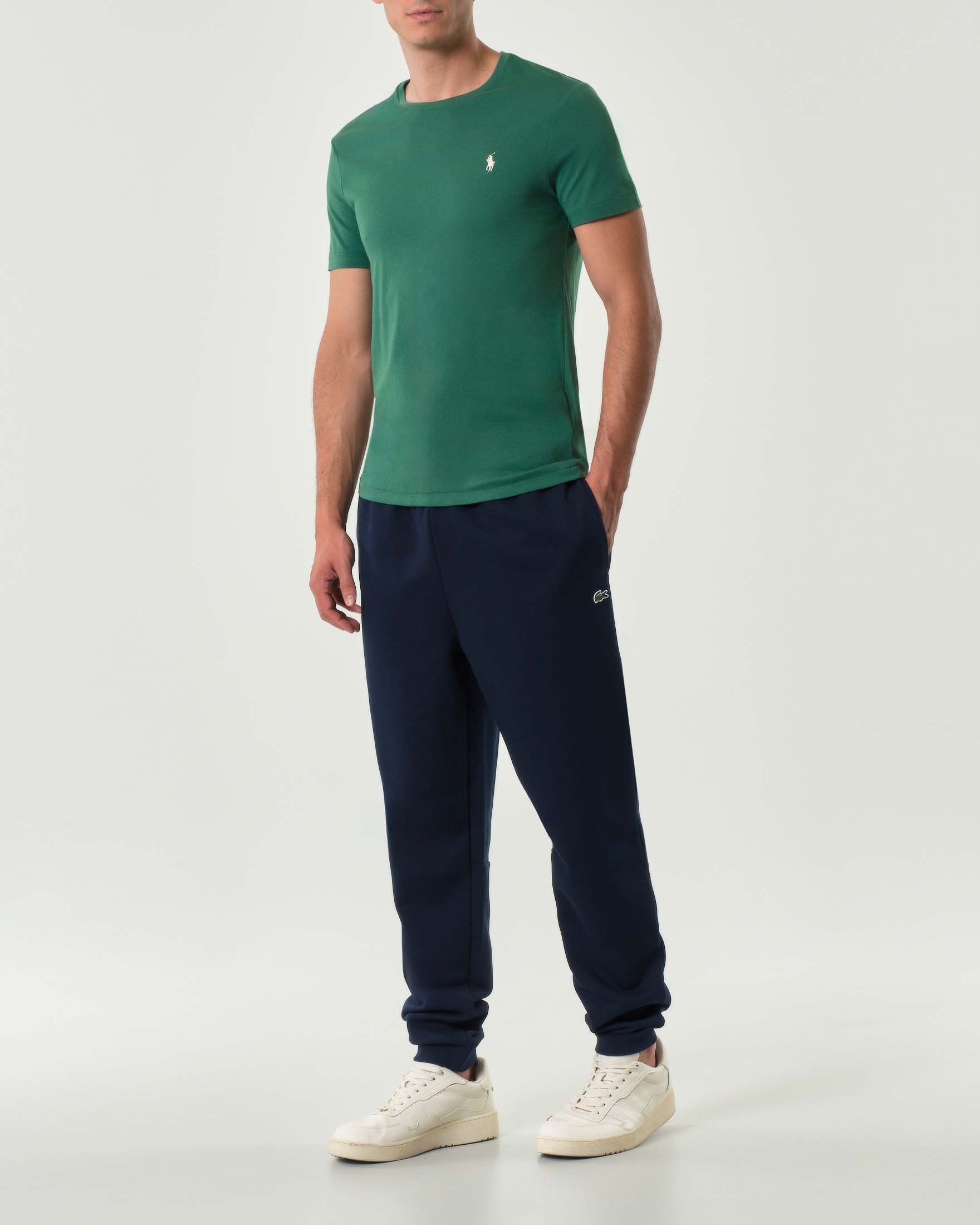 Pantaloni blu in felpa di cotone tapered-fit