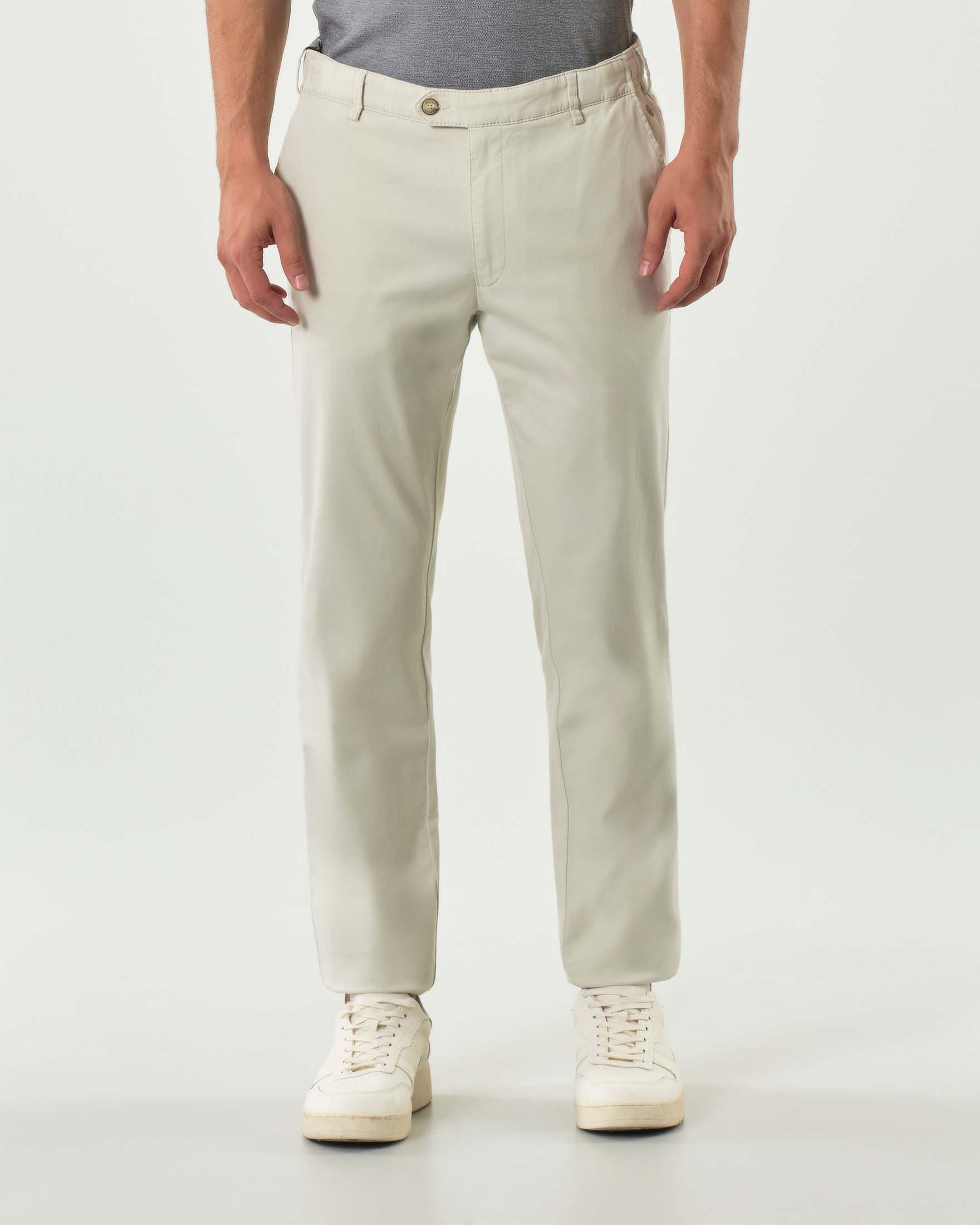 Pantalone Meyer chino Oslo ghiaccio in micro piquet di cotone stretch drop 6 image