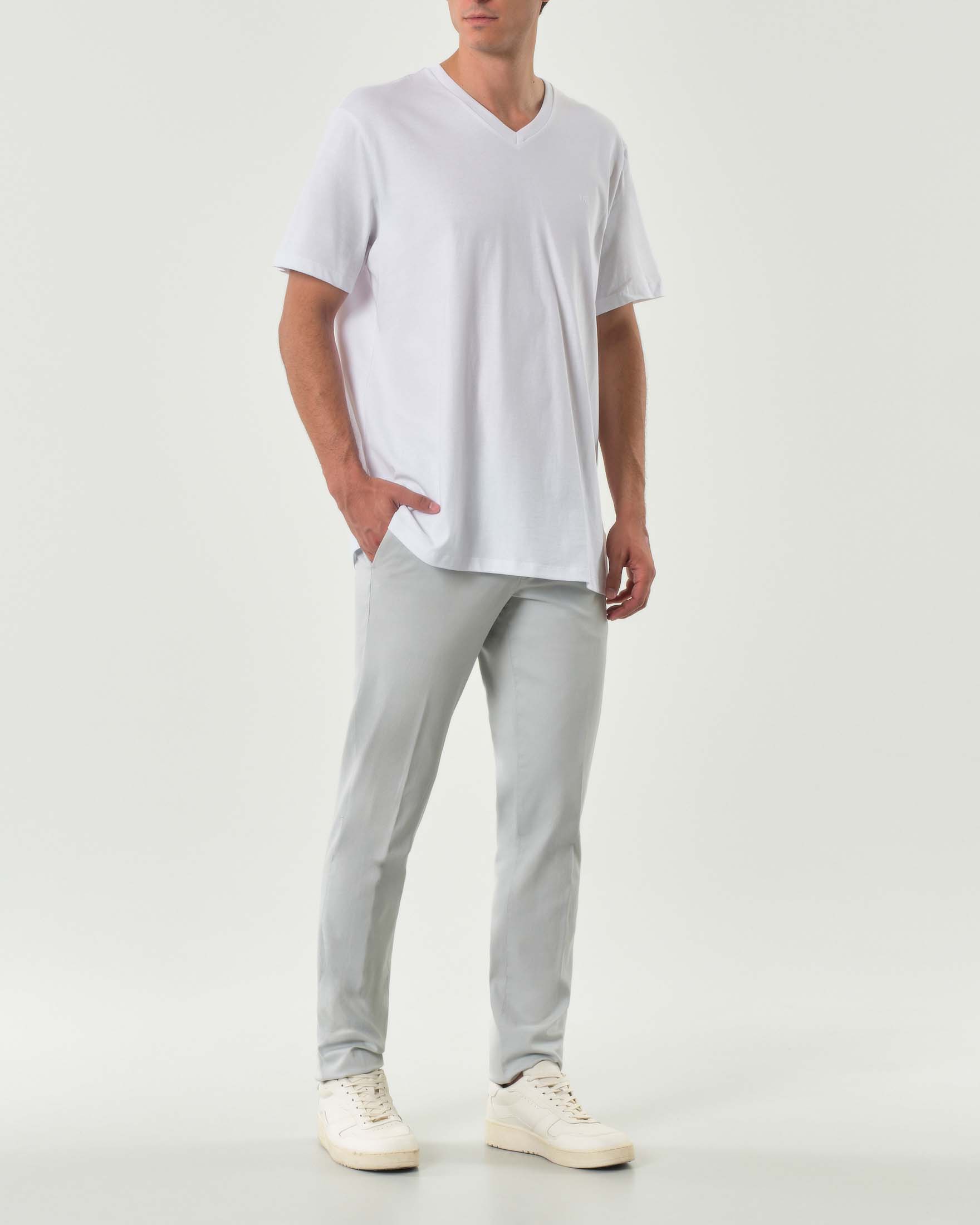 Pantaloni chino Brad ghiaccio in micro armatura di cotone stretch