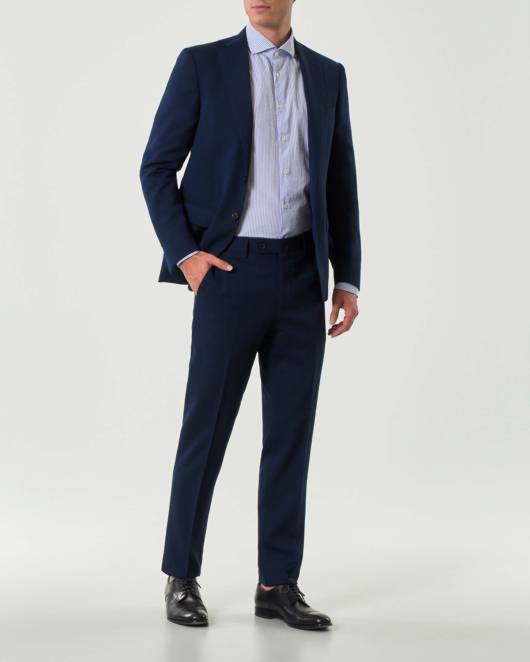 Abito Pellizzari drop7 blu in tela di pura lana