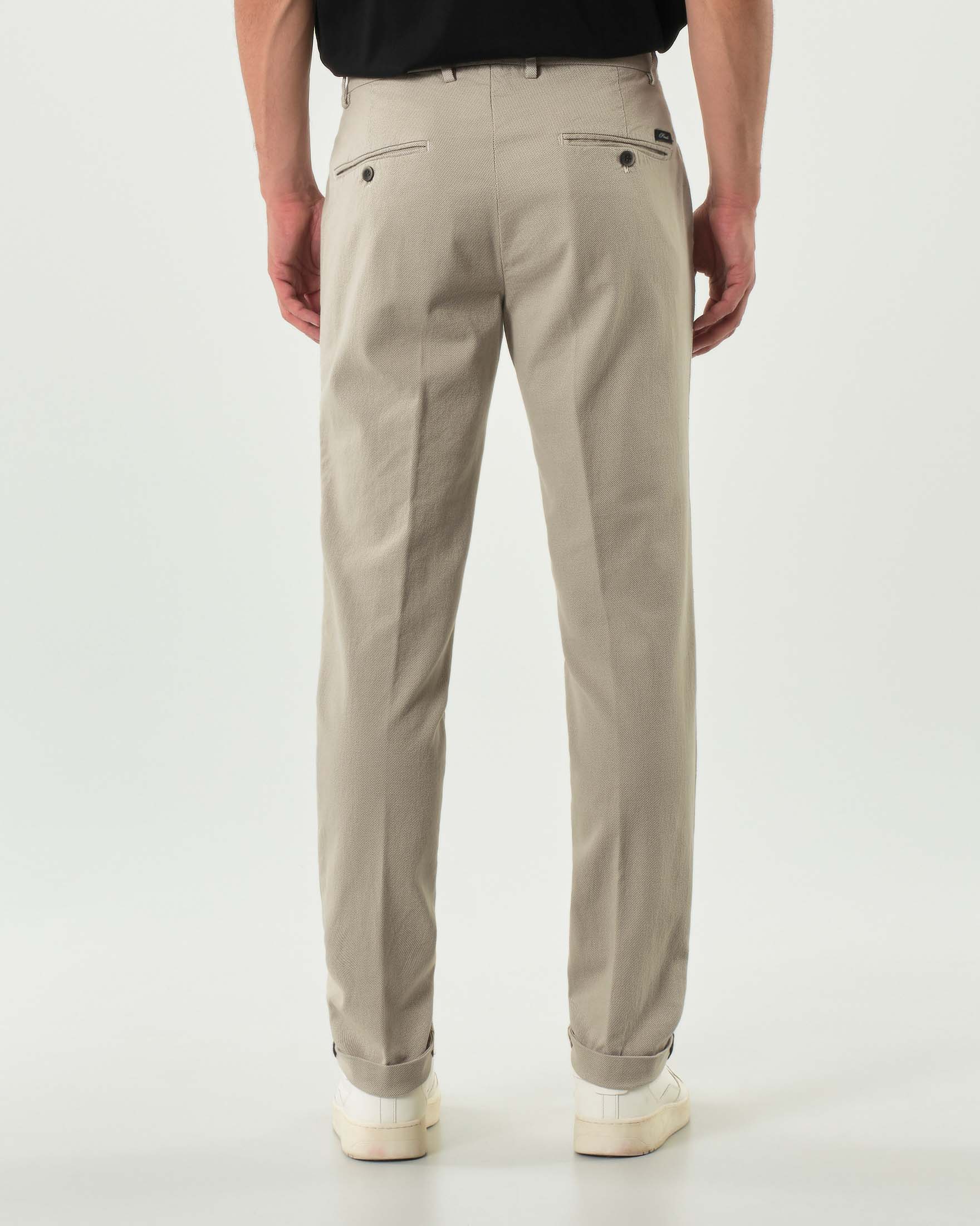 Pantalone Powell chino Levanto beige in cotone stretch micro armatura