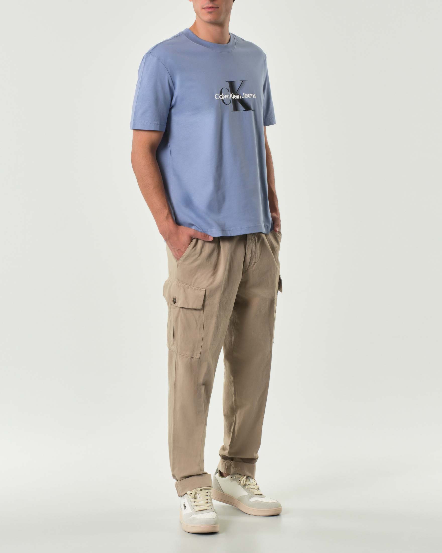 Pantalone cargo Powell sabbia in misto cotone e canapa con una pinces