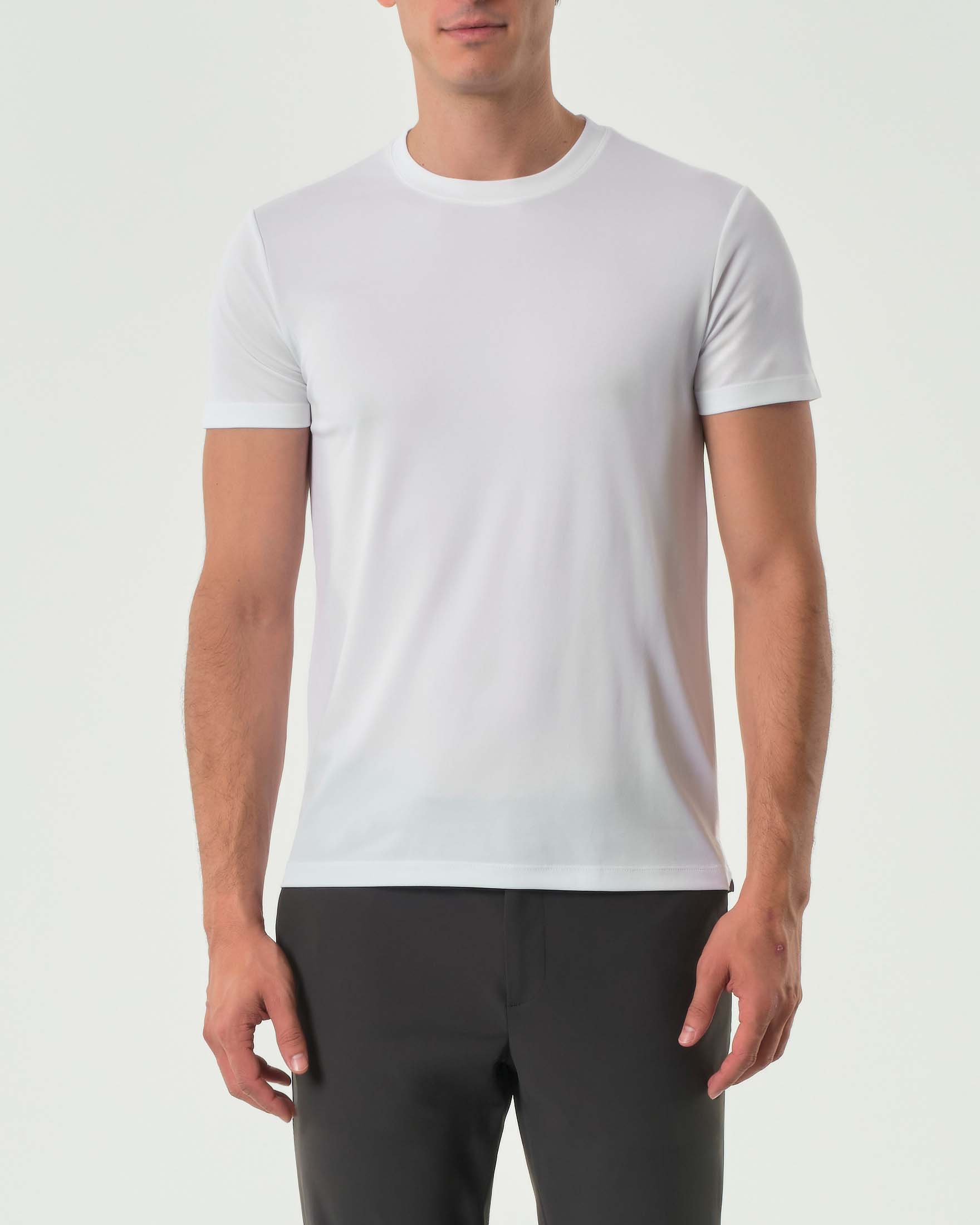 T-shirt Re-Do It bianca tinta unita in tessuto tecnico stretch