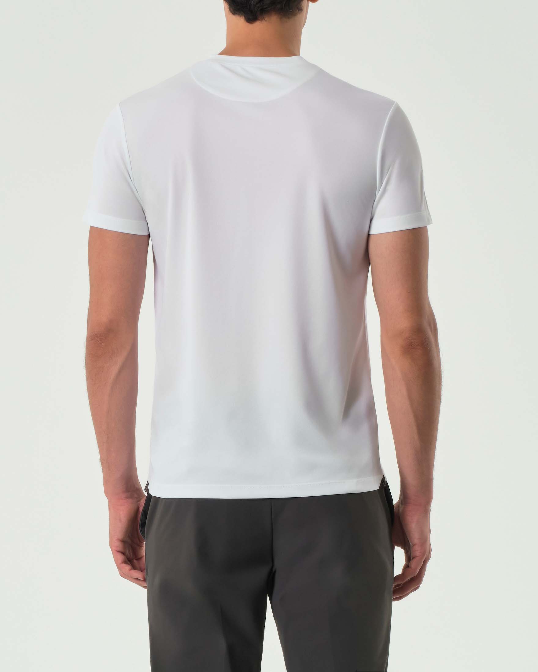 T-shirt Re-Do It bianca tinta unita in tessuto tecnico stretch