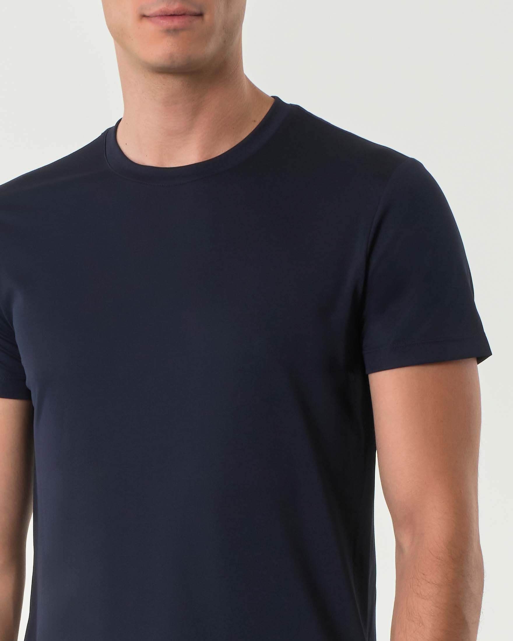T-shirt Re-Do It blu tinta unita in tessuto tecnico stretch