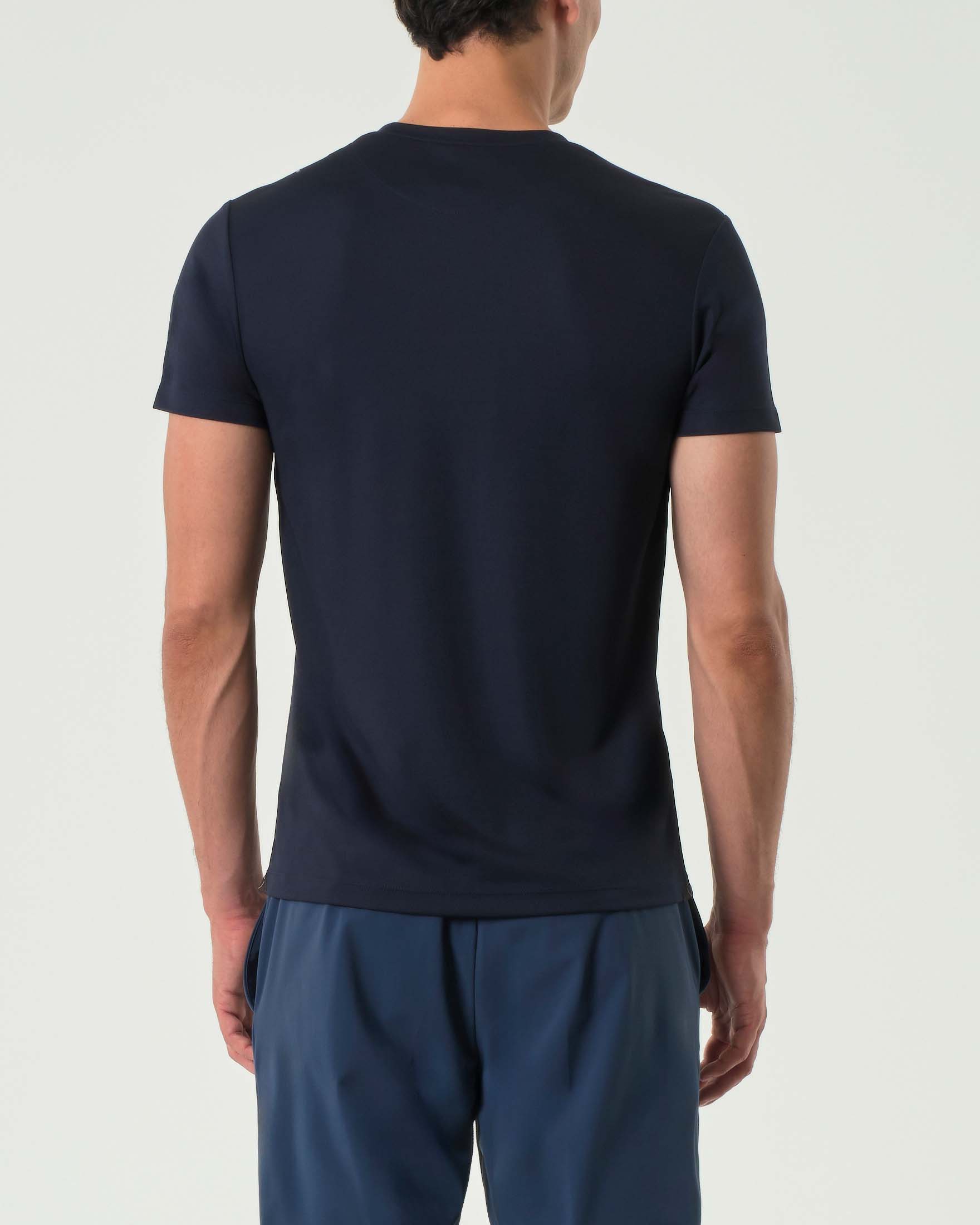 T-shirt Re-Do It blu tinta unita in tessuto tecnico stretch