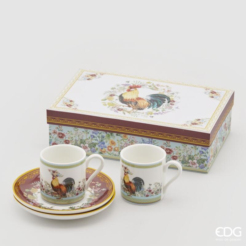 Tazza Caffè con Piattino in Porcellana Set 2 pz. 100 ml. Edg