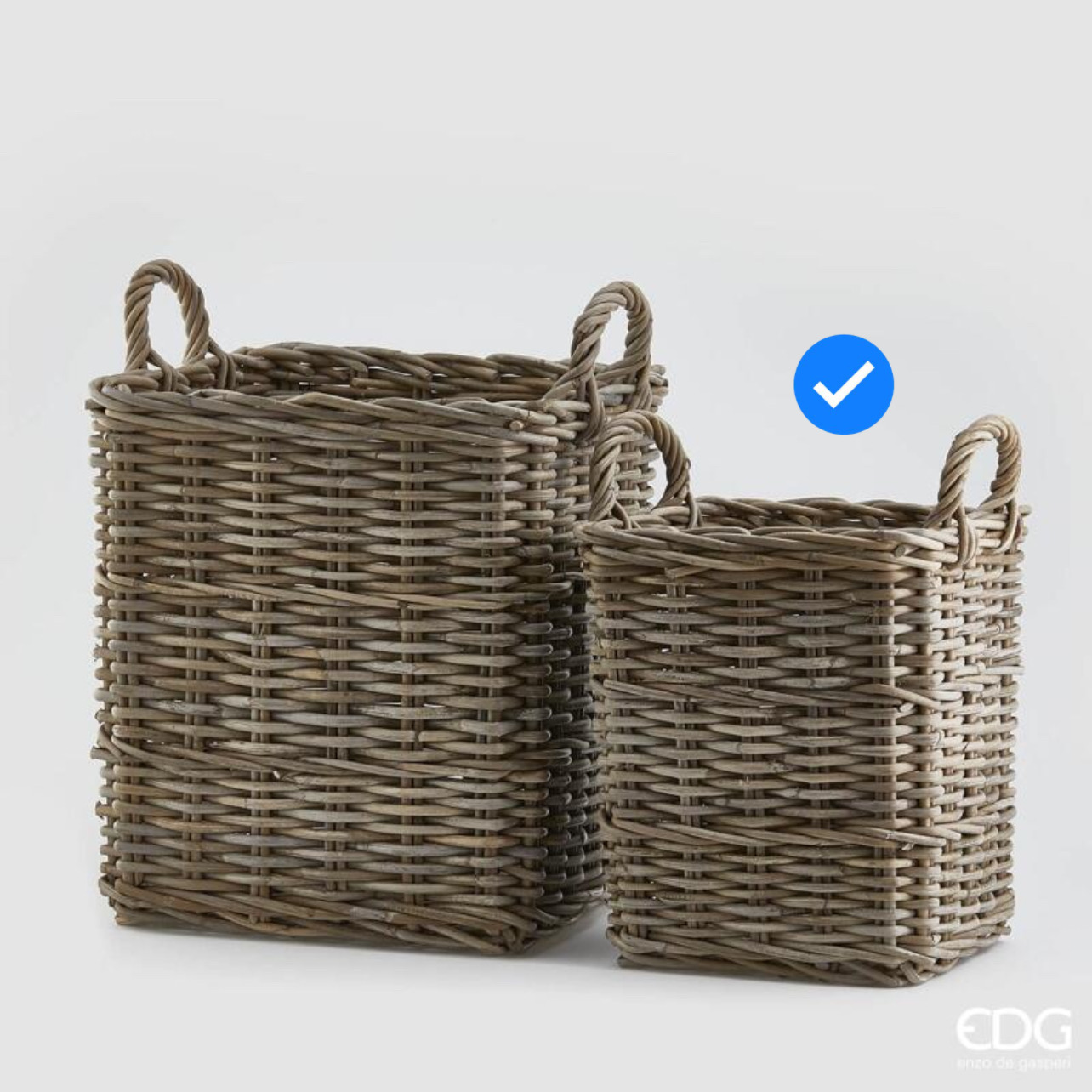 Cesto in Rattan Quadrato con Manici S2 M1 30x30x40h Edg