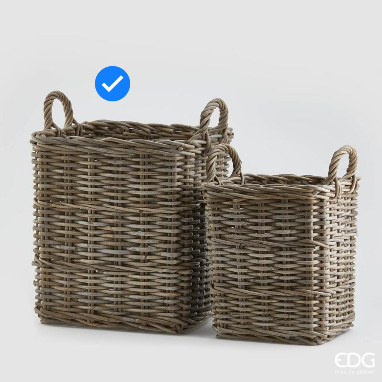 Cesto in Rattan Quadrato con Manici S2 M2 40x40x45h Edg