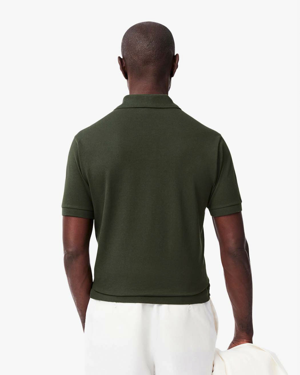Polo Lacoste verde bosco classic fit in petit piqué Lacoste