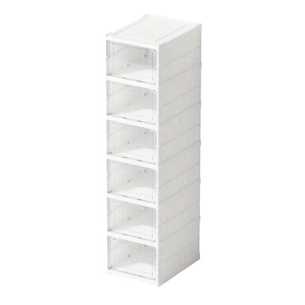 Fatigati Portascarpe Pieghevole Salvaspazio 6 Scomparti 25,5x34,5x105h Cm Colore Bianco