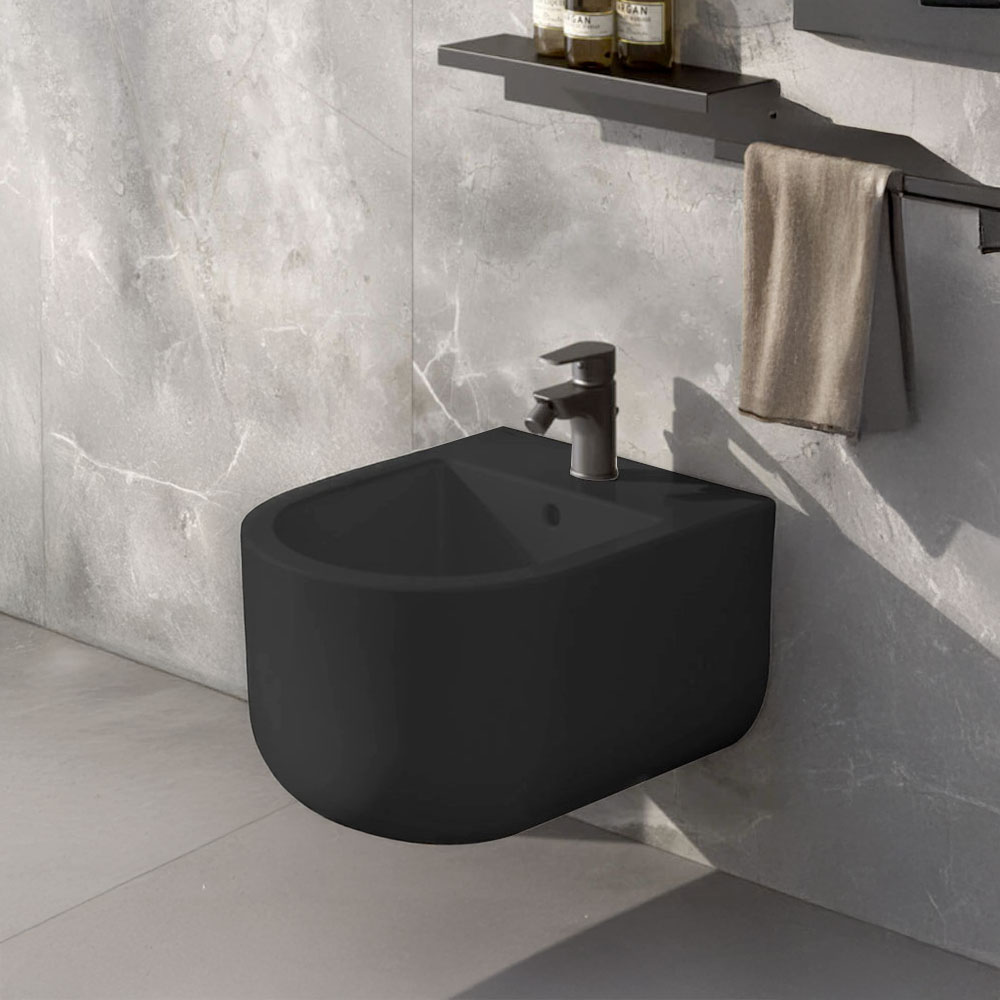 Hafro matt black ceramic wall-hung bidet model Stino | Gaia Interni