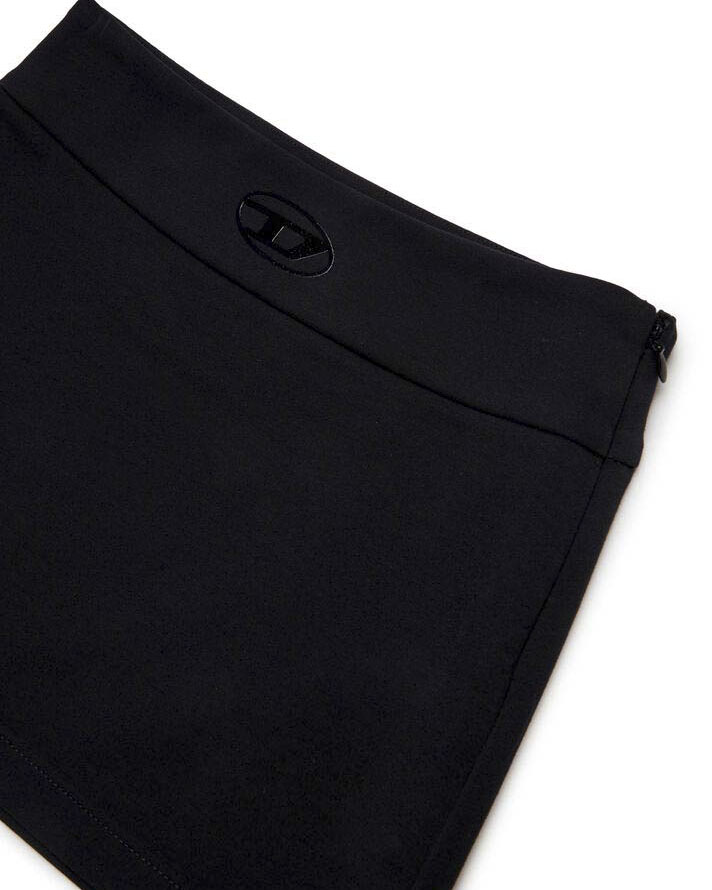 Minigonna Diesel nera in misto viscosa stretch image