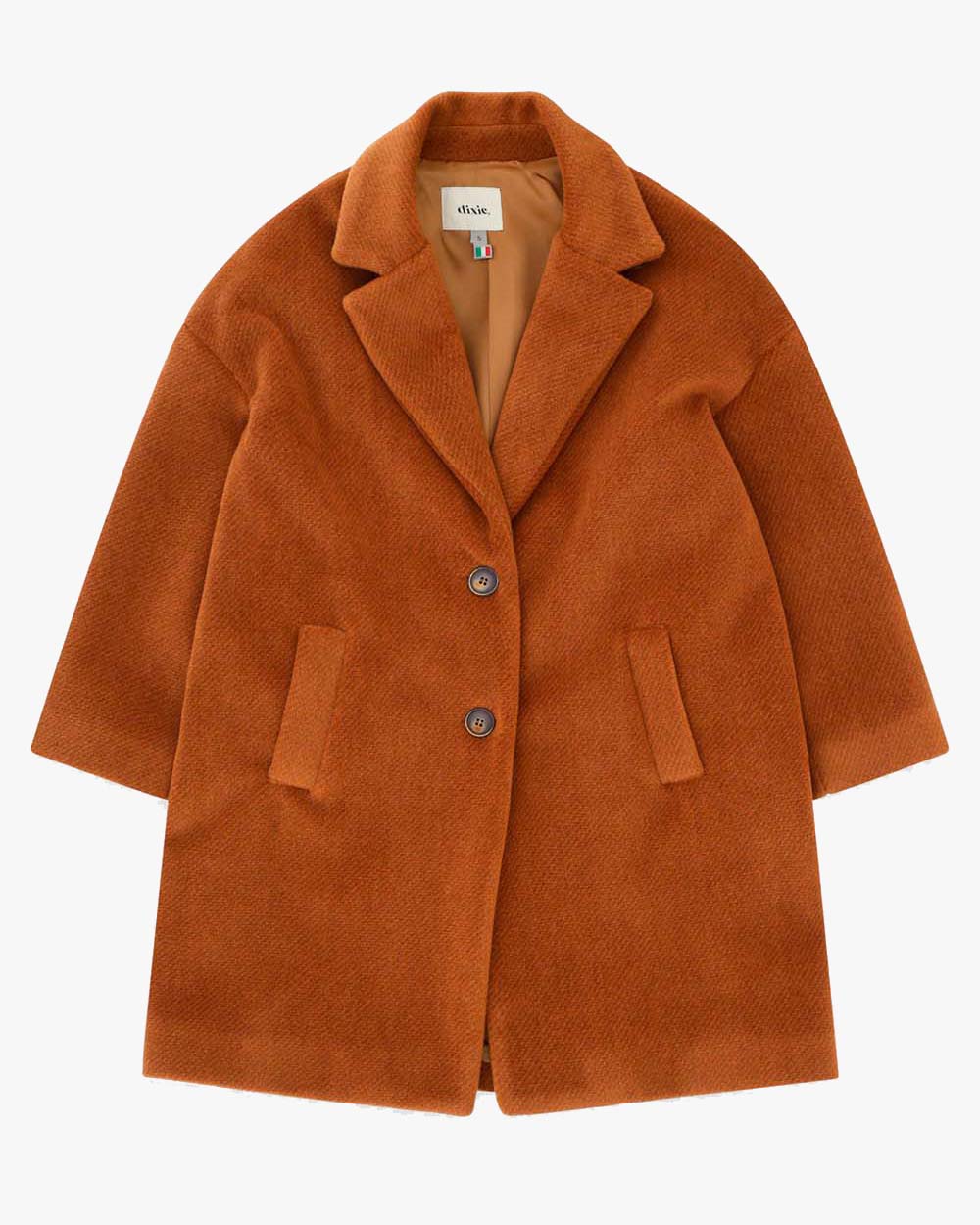 Cappotto Dixie in velour marrone con scollo a rever Pellizzari