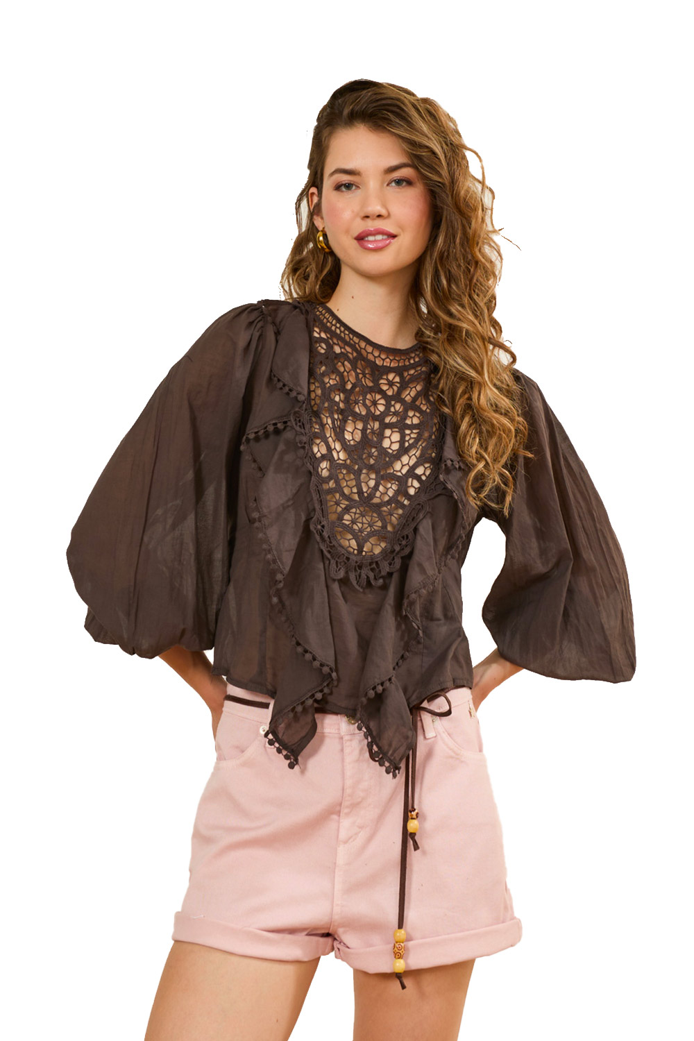Camicia Inserto Macramè