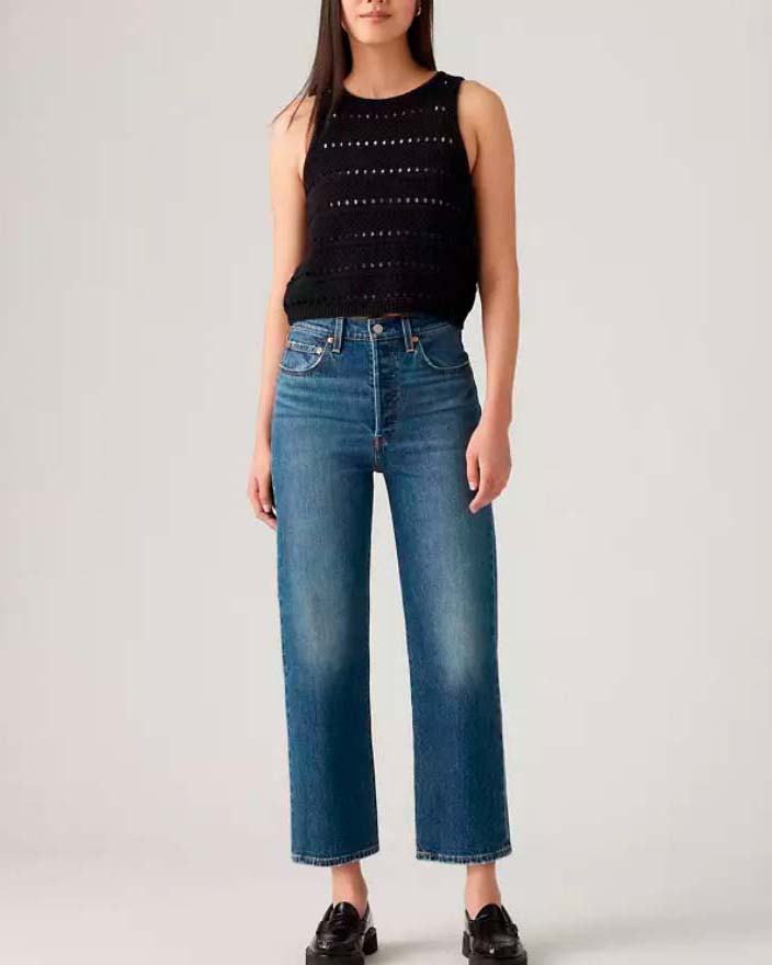 Jeans Levi's® Ribcage blu stone washed in cotone stretch