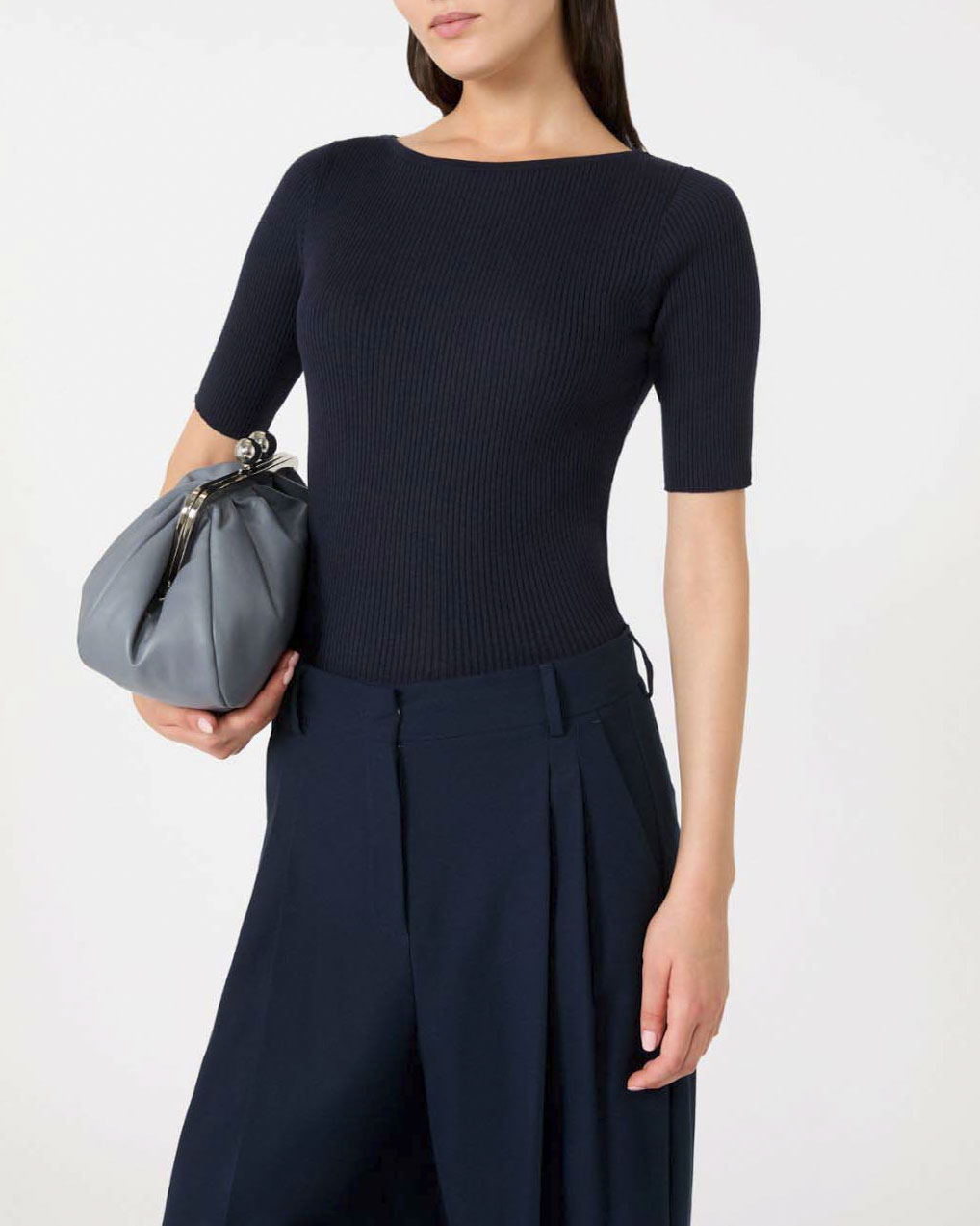 Maglia blu in misto viscosa Weekend con maniche al gomito