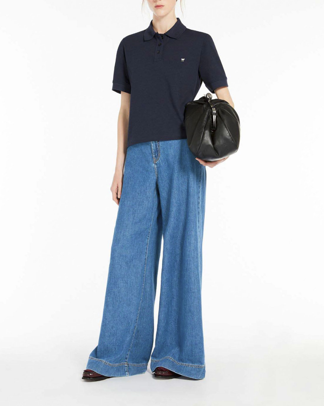 Jeans super wide Weekend blu stone washed in cotone