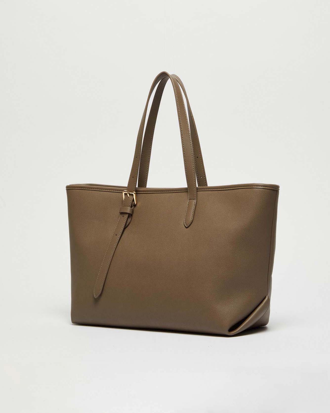 Maxi shopper Emme Marella in similpelle taupe con pochette