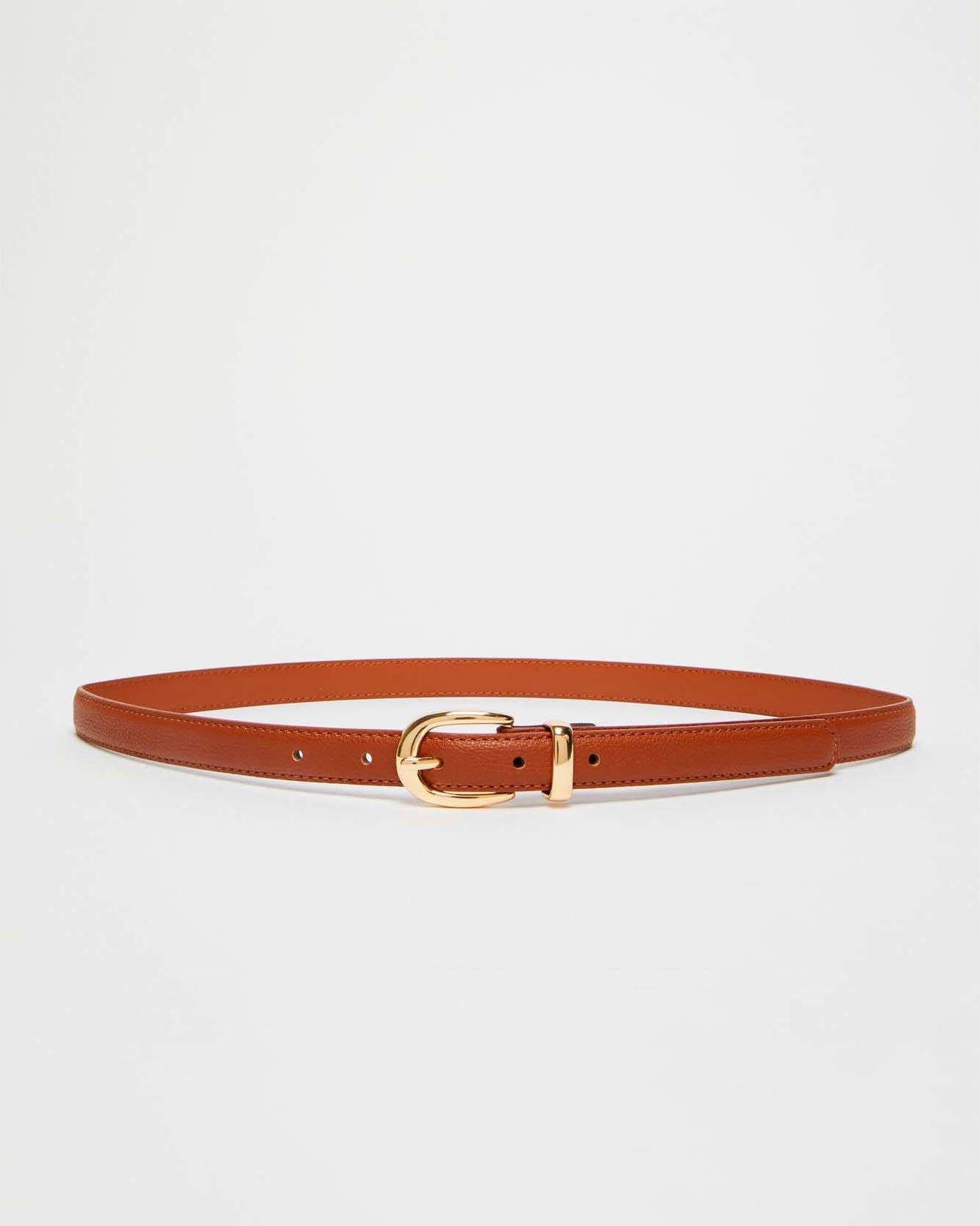 Cintura color cuoio Emme Marella in similpelle con fibbia in metallo stondata