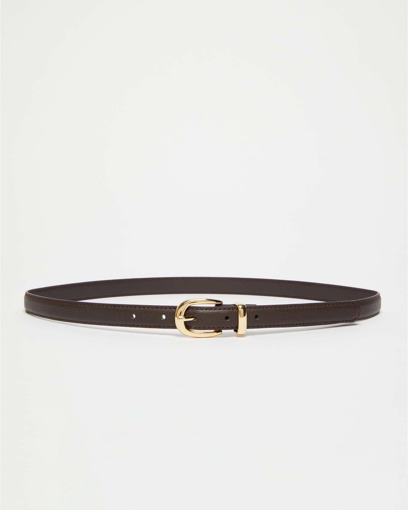 Cintura marrone Emme Marella in similpelle con fibbia in metallo stondata