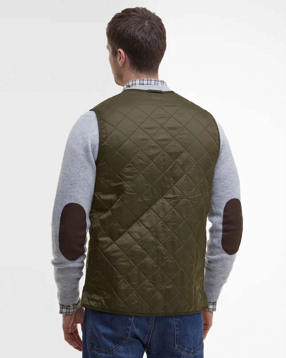 Gilet interno Barbour Polar Quilt verde militare trapuntato a rombi