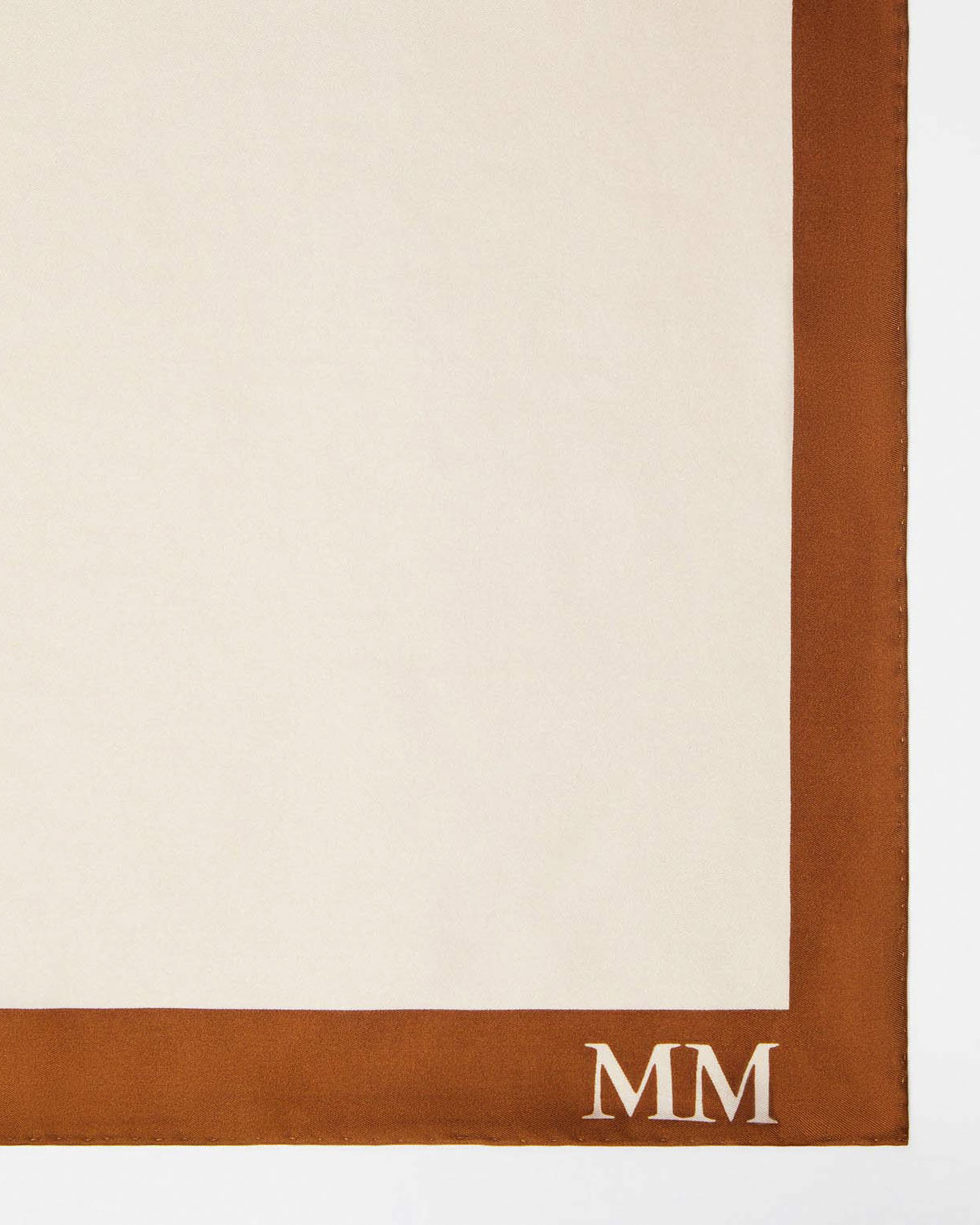 Foulard MM Max Mara beige a motivo fiore color cuoio