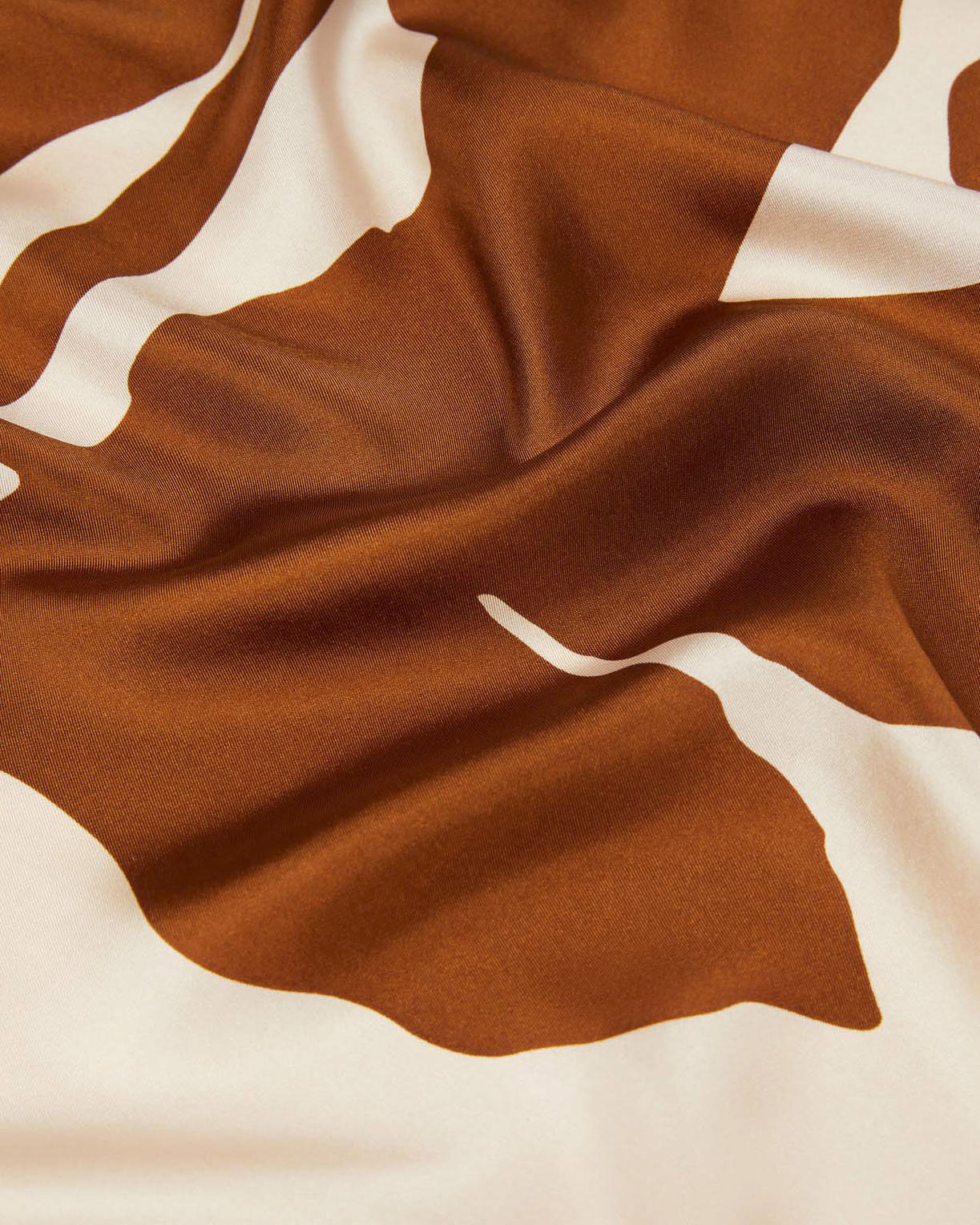 Foulard MM Max Mara beige a motivo fiore color cuoio