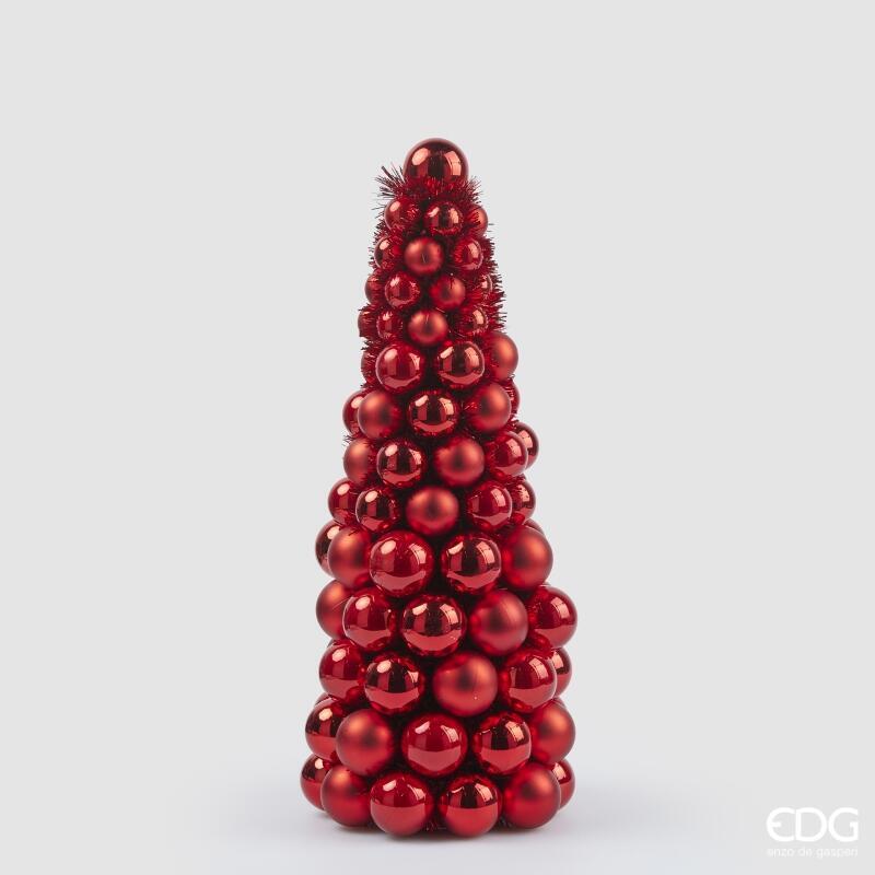 Albero di Natale Topiary Pallemix Cono Rosso d.21 h.50 Edg