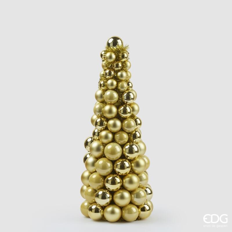 Albero di Natale Topiary Pallemix Cono Oro d.21 h.50 Edg