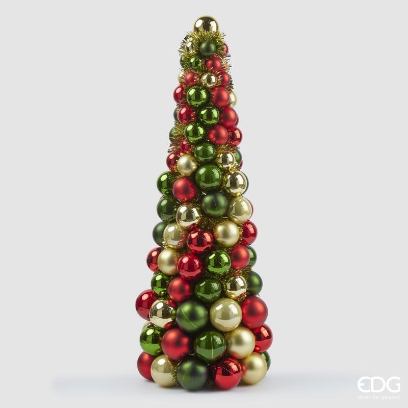 Albero di Natale Topiary Pallemix Cono Multicolor d.25 h.65 Edg