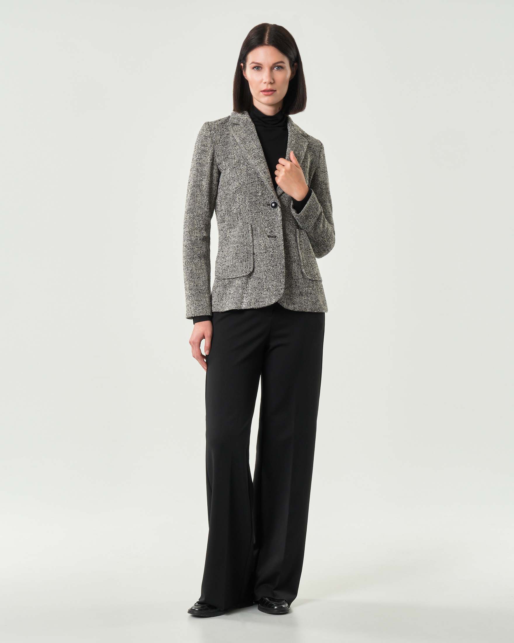 Blazer a due bottoni in misto cotone Emme Marella in tessuto spinato di misto cotone con scollo a rever
